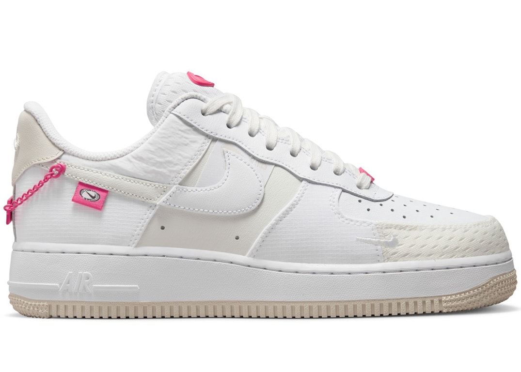 Pre-owned Nike Air Force 1 Low '07 Lx Pink Bling (women's) In Summit White/white-string-hyper Pink