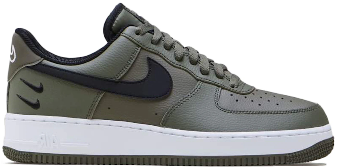 USED Nike Air Force 1 Low ‘07 CT2300-300 Olive Black Double Swoosh Men’s 13