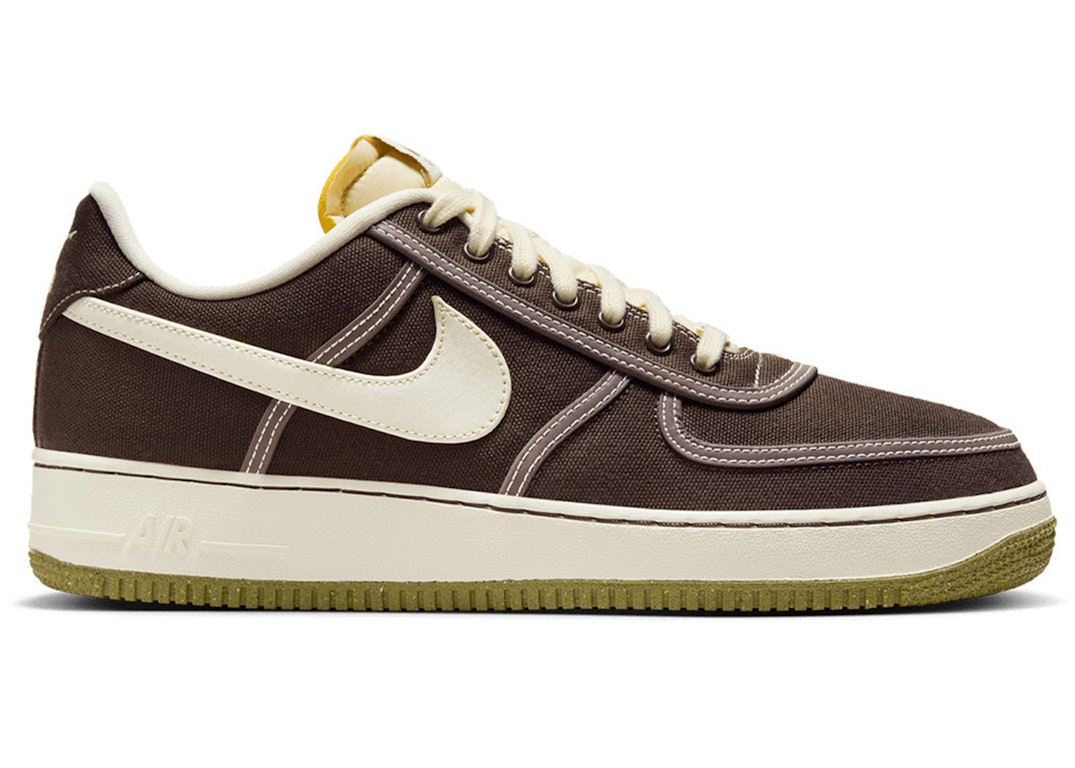Pre-owned Nike Air Force 1 Low '07 Prm Canvas Baroque Brown In Baroque Brown/coconut Milk/pacific Moss