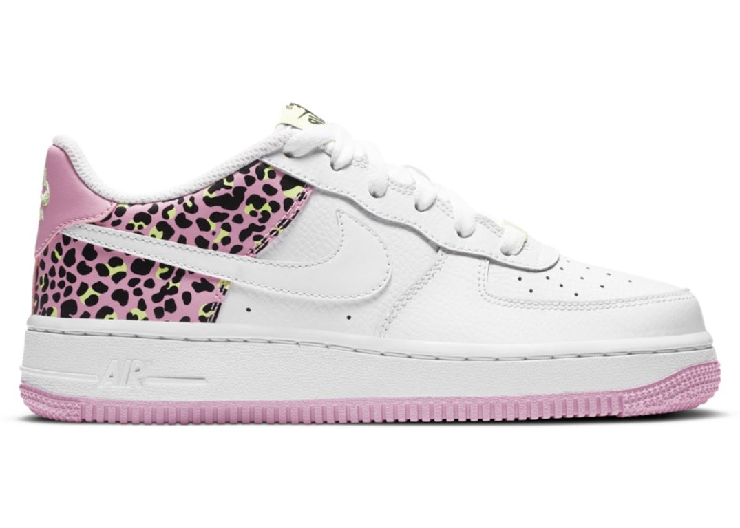 Pre-owned Nike Air Force 1 Low 07 Pink Leopard (gs) In White/pink Rise/barely Volt