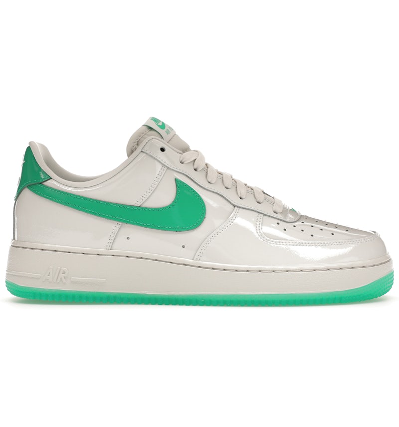 Nike Air Force Low '07 Patent Platinum Tint Stadium Green Men's