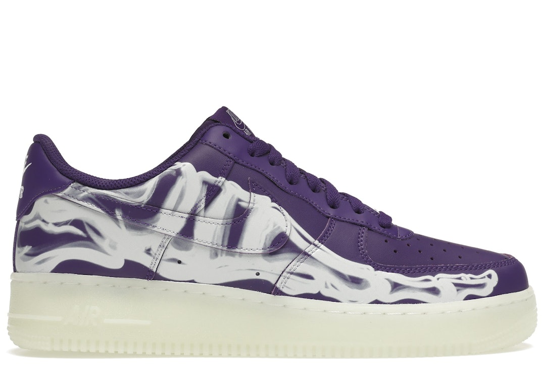 Pre-owned Nike Air Force 1 Low '07 Qs Purple Skeleton Halloween (2021) In Court Purple/court Purple-white