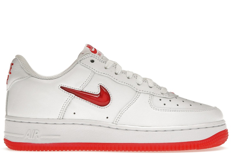 Air force 1 clearance red swoosh gum sole