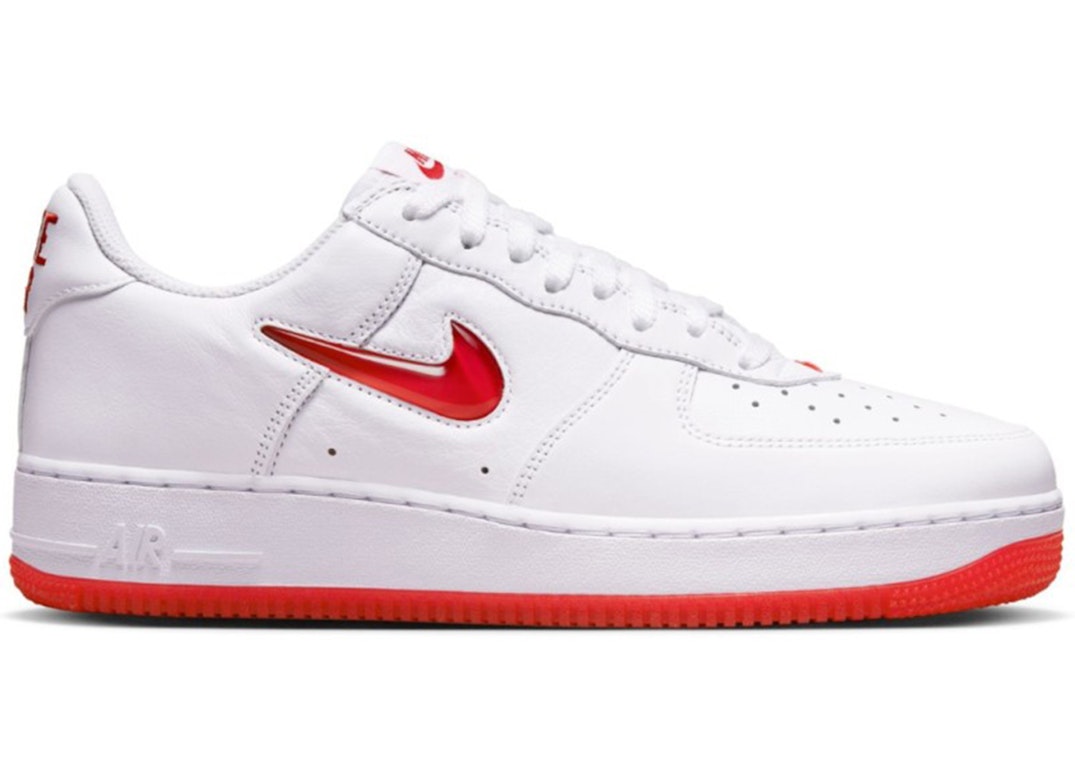 Pre-owned Nike Air Force 1 Low '07 Retro Color Of The Month Jewel Swoosh University Red In White/university Red