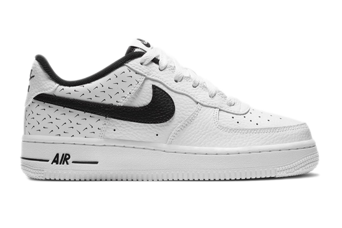 Pre-owned Nike Air Force 1 Low '07 Swooshfetti (gs) In White/black
