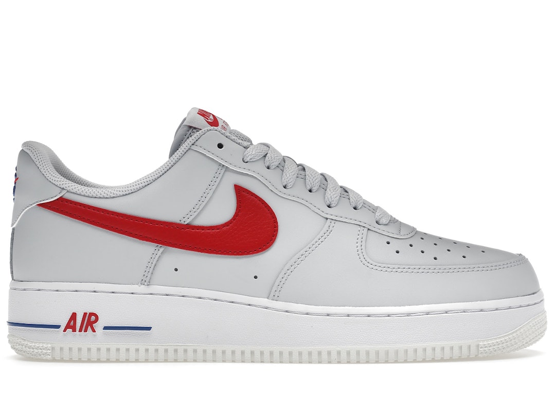 Pre-owned Nike Air Force 1 Low '07 Team Usa In Pure Platinum/game Royal/university Red