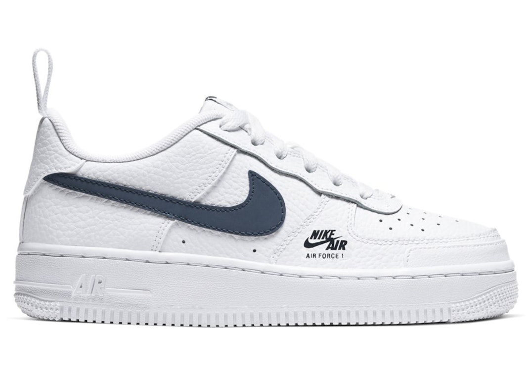 Pre-owned Nike Air Force 1 Low 07 White Obsidian (gs) In White/obsidian/light Smoke Grey