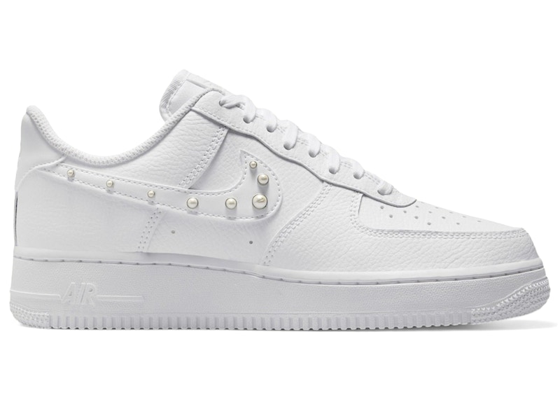 Nike Air Force 1 Low '07 Pearl Swoosh (Women's) Sneakers in White/Metallic Silver/Pure Platinum