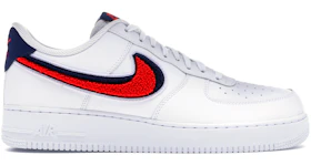 Nike Air Force 1 Low 3D Chenille Swoosh White Red Blue