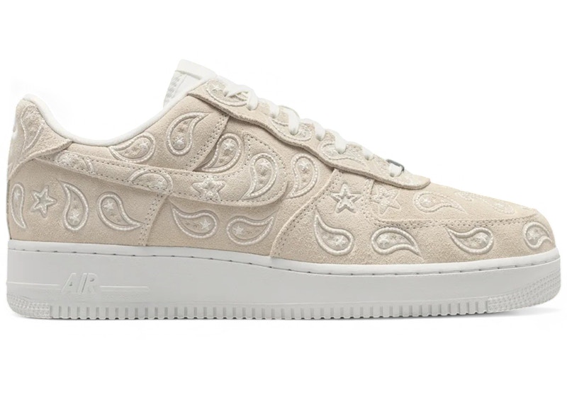 Men's Nike Air Force 1 Low AllOver Paisley Summit Sneakers in Summit White