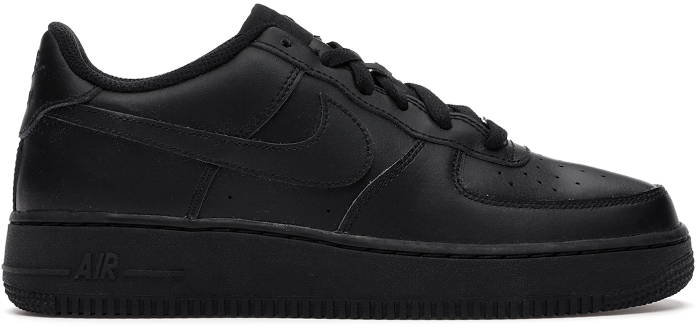 Nike 314192-009: Air Force 1 GS Kids Trainers Black Sneaker