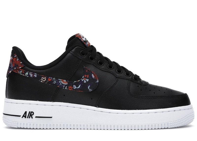 black air force ones with flowers