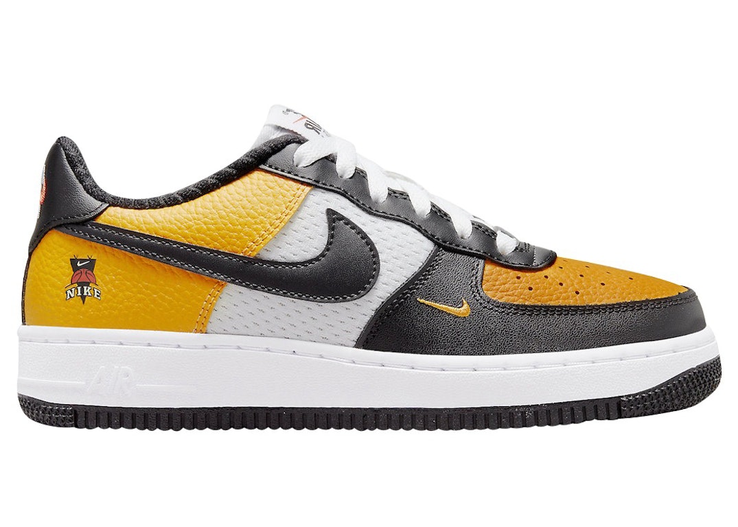 Pre-owned Nike Air Force 1 Low Black Gold Jersey Mesh (gs) In White/gold-black