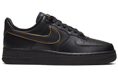 Nike Air Force Low Black Gold Swoosh (Women's) AO2132-005 US