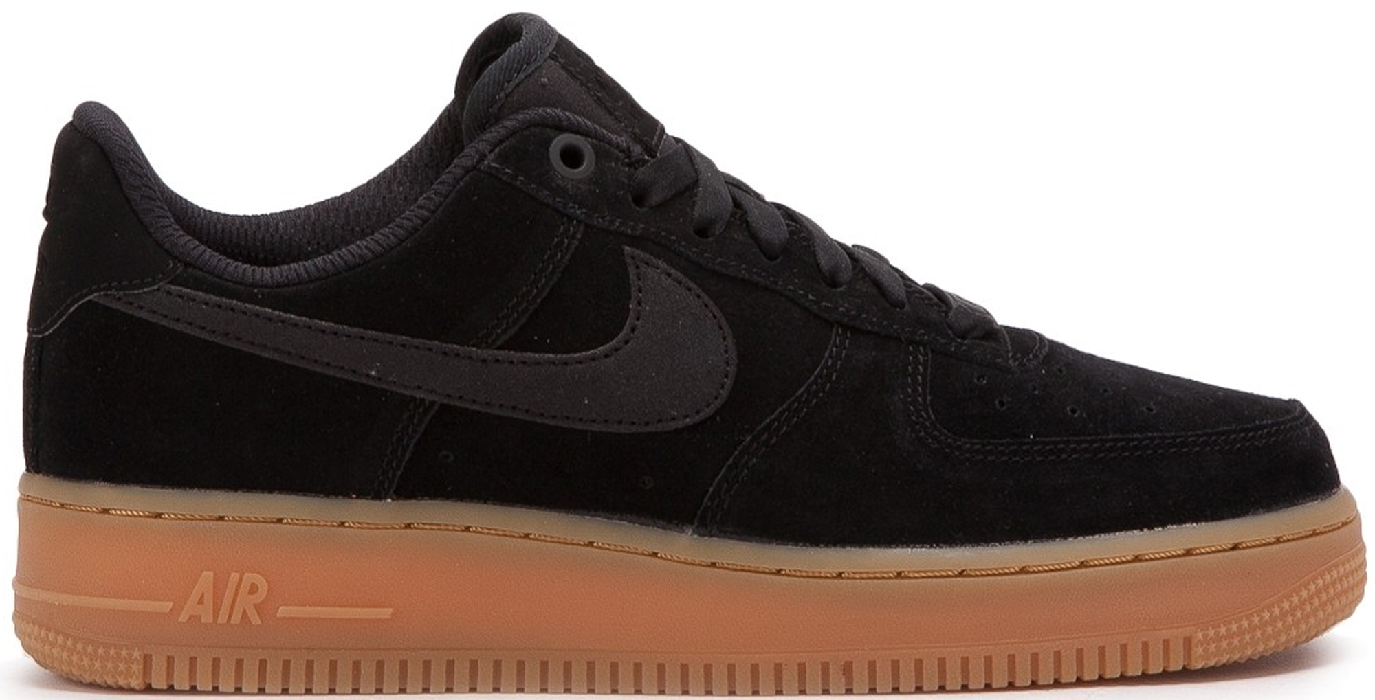 black air force ones with gum bottom