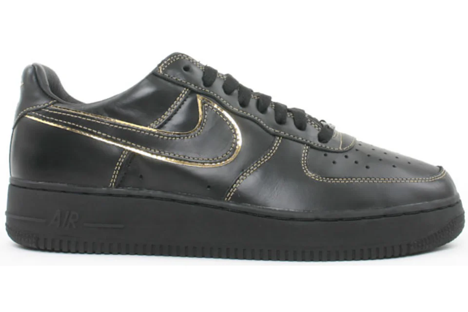 Nike air force hot sale black with gold