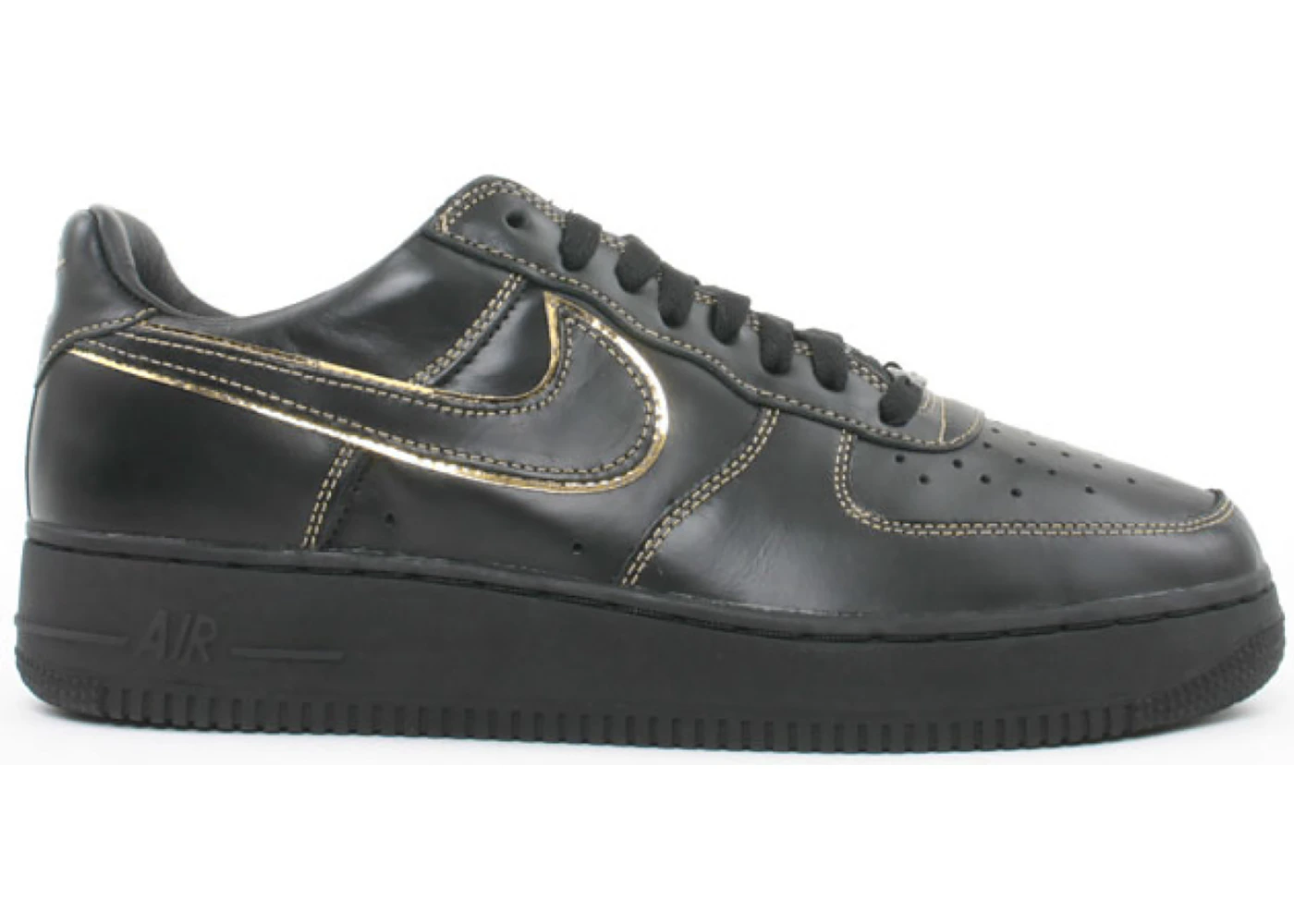 Nike air force 1 black sales metallic gold