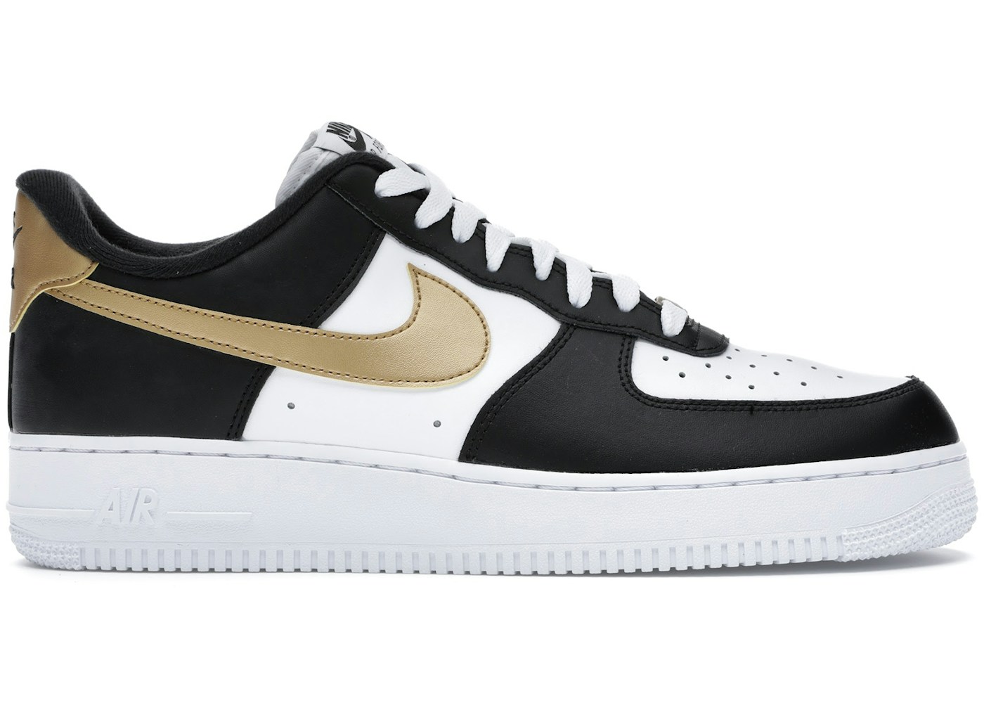 Nike Air Force 1 Low Black White Metallic Gold Cz91 001
