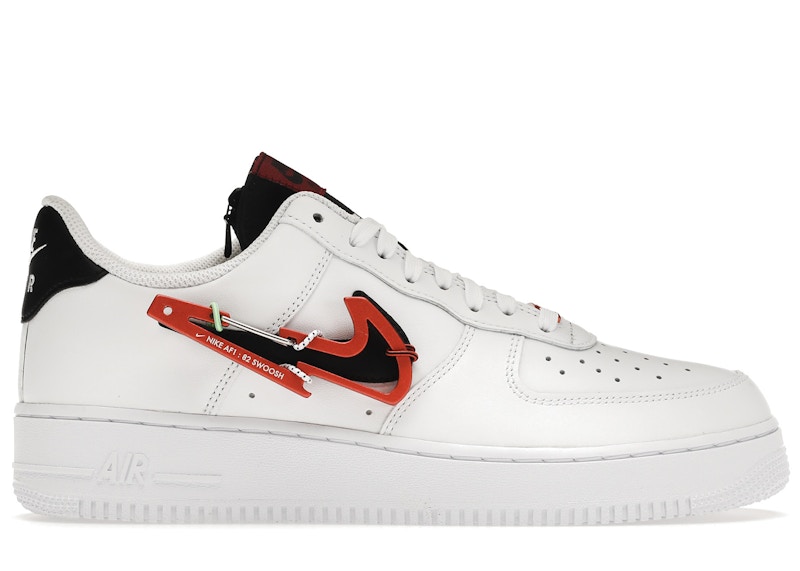 Air force ones shop with red swoosh