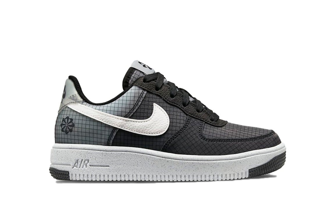 Pre-owned Nike Air Force 1 Low Crater Black Grey (gs) In Black/grey/white