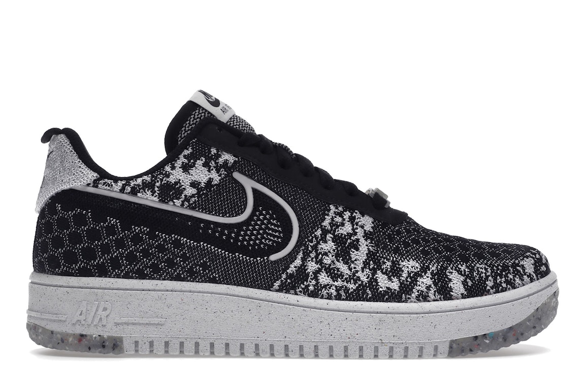 Pre-owned Nike Air Force 1 Low Crater Flyknit Black White Melange In Black/white/white