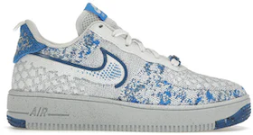 Nike Air Force 1 Low Crater Flyknit White Dark Marina Blue (GS)