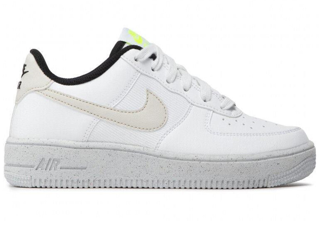 Pre-owned Nike Air Force 1 Low Crater Next Nature White Light Bone (gs) In White/volt/black