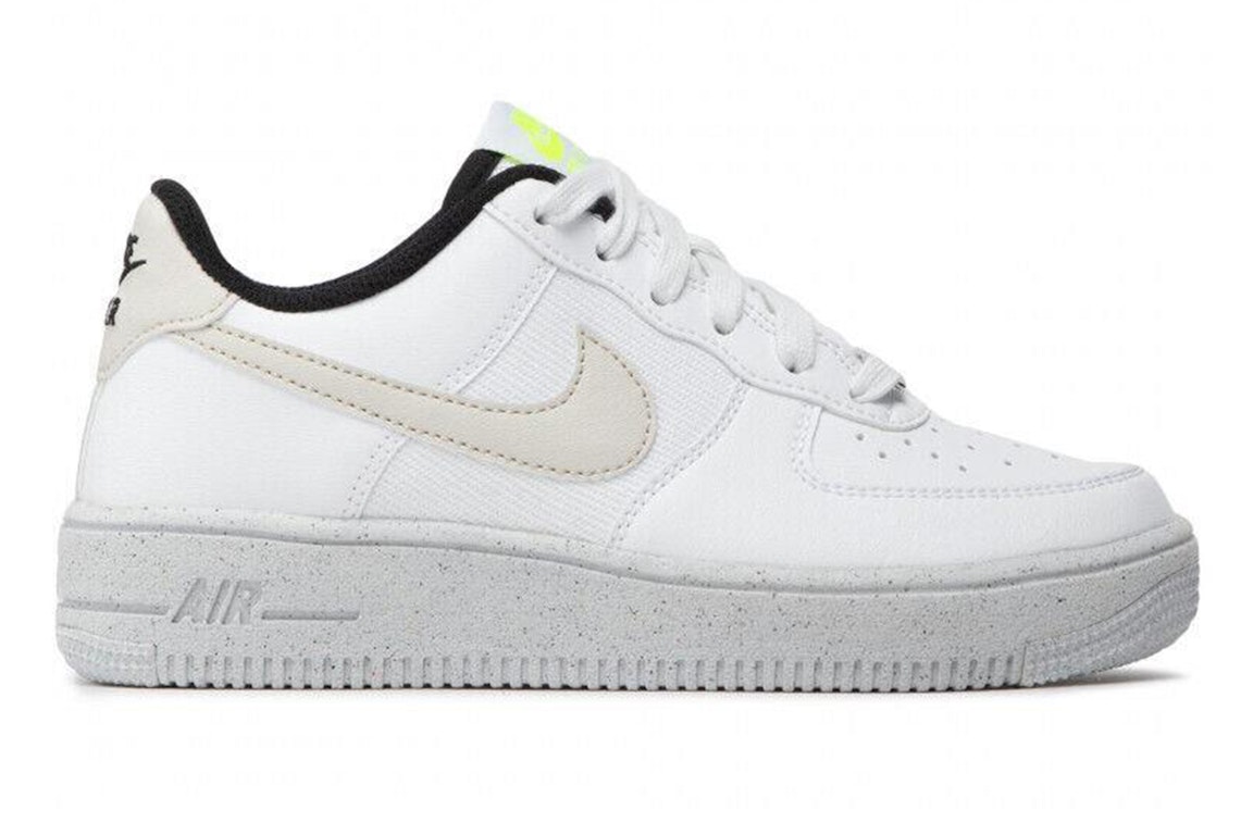 Pre-owned Nike Air Force 1 Low Crater Next Nature White Light Bone (gs) In White/volt/black