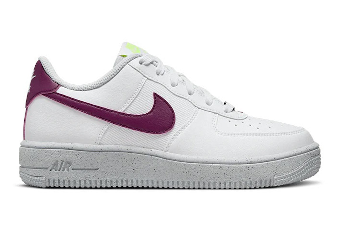 Pre-owned Nike Air Force 1 Low Crater Next Nature White Sangria (gs) In White/volt/pure Platinum