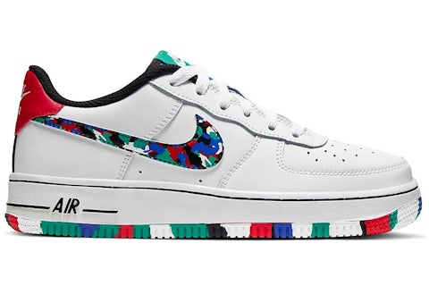 Nike Air Force 1 Low Crayon White Multi GS CU4632 100 US