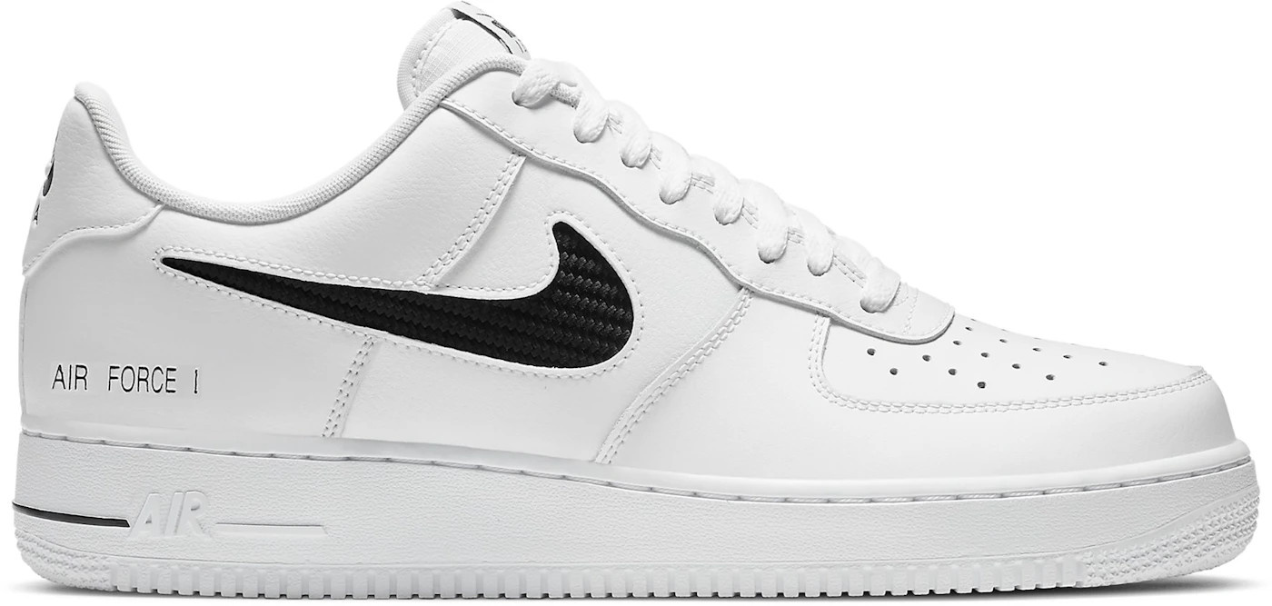 Nike Air Force 1 Low Cut Out Swoosh Black - -
