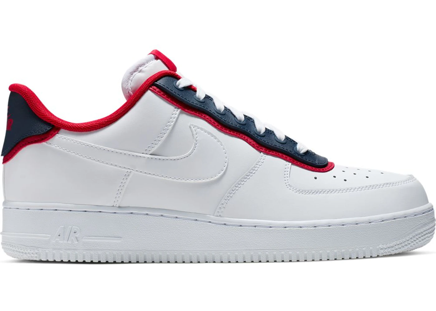Nike Air Force 1 Low Double Layer White Obsidian Red - Ao2439-100 - Us