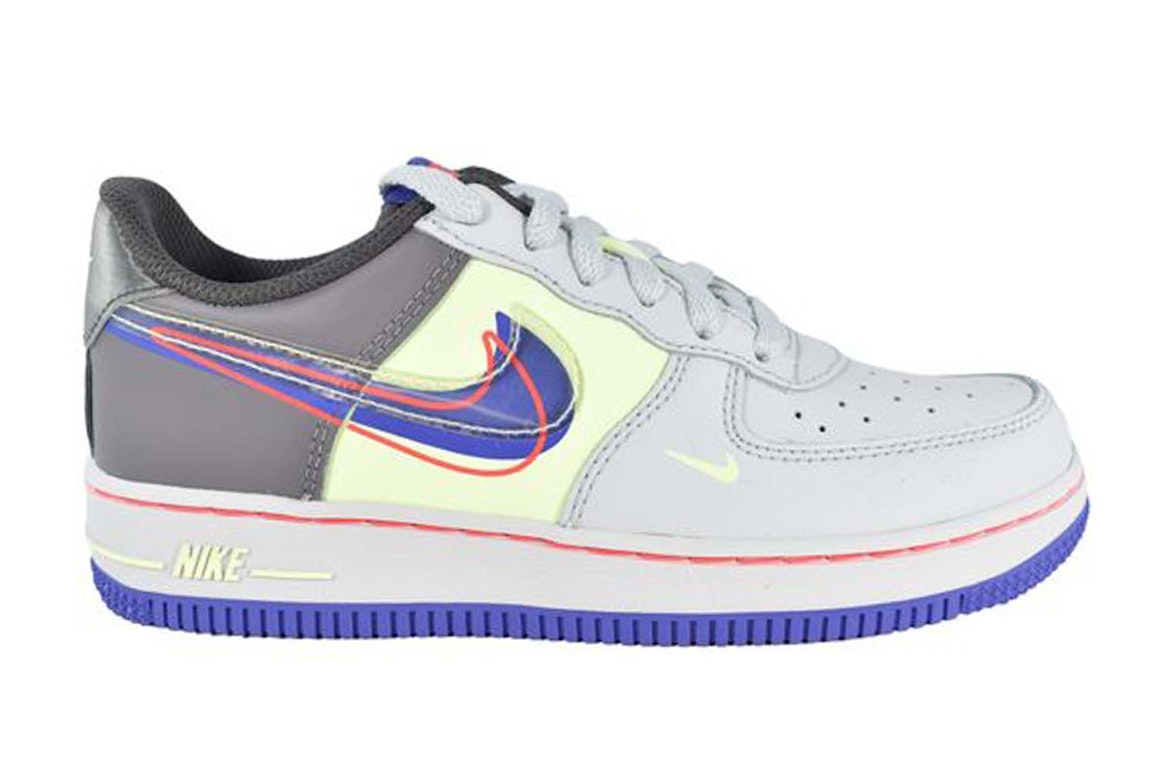 Pre-owned Nike Air Force 1 Low Dunk It (ps) In Pure Platinum/club Purple