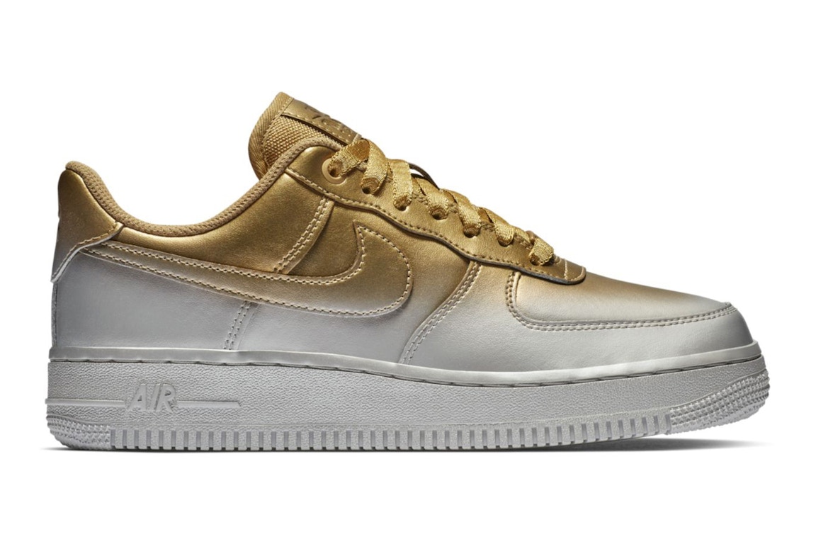 Pre-owned Nike Air Force 1 Low Gold Silver (women's) In Metallic Platinum/metallic Gold-flat Gold