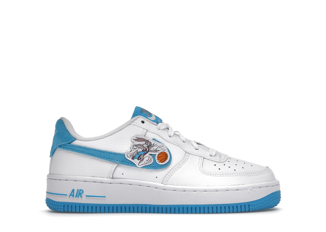 Pre-owned Nike Air Force 1 Low Hare Space Jam (gs) In White/light Blue Fury-white