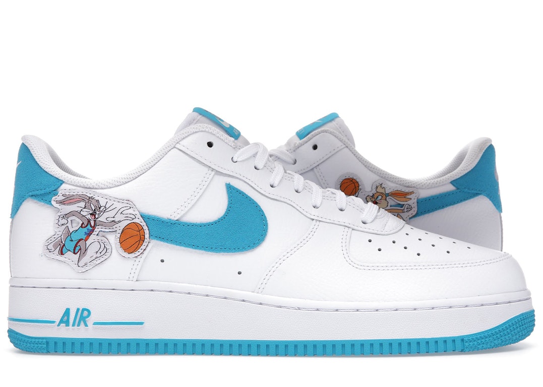 Pre-owned Nike Air Force 1 Low Hare Space Jam In White/light Blue Fury-white