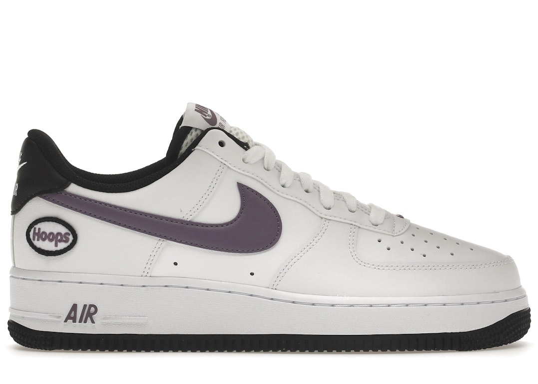 Pre-owned Nike Air Force 1 Low Hoops White Canyon Purple In White/canyon Purple-black-white