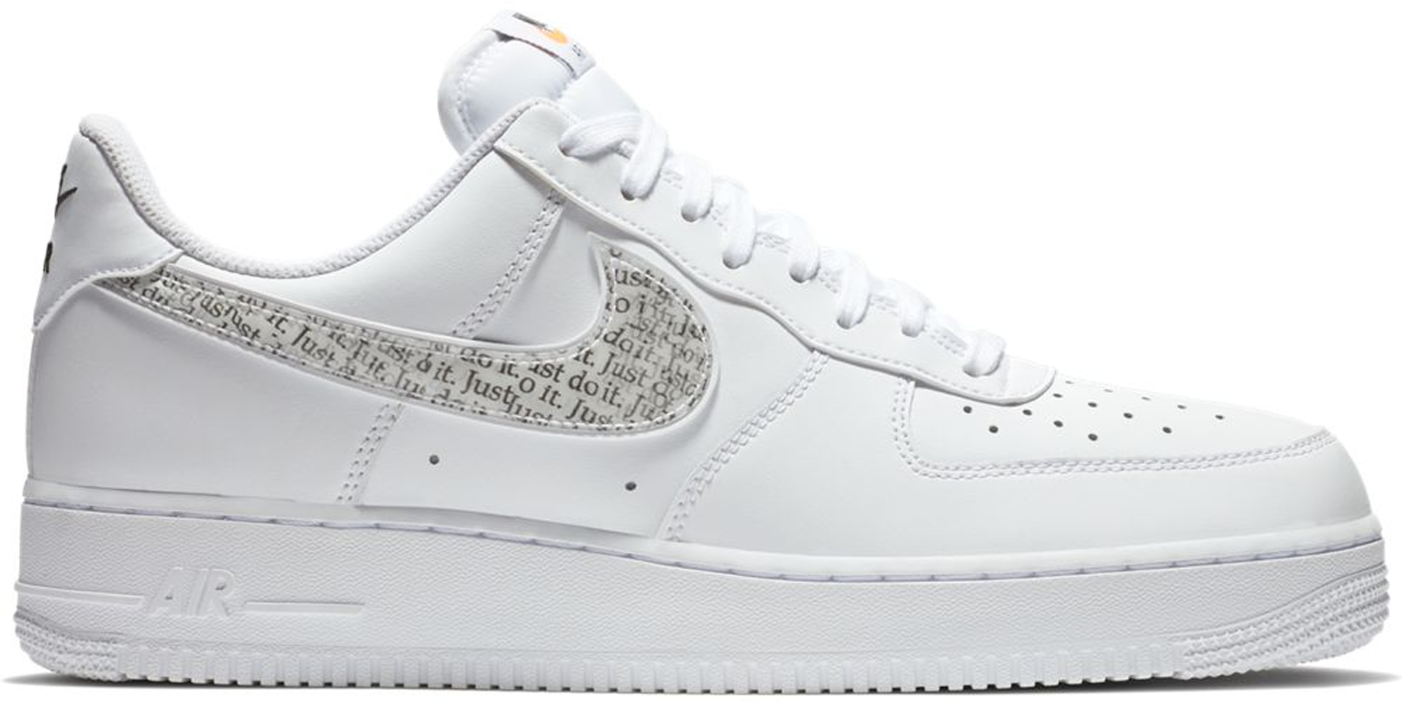 air force ones just do it white