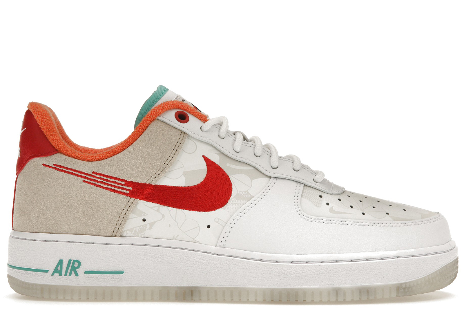 Nike Air Force 1 Low '07 PRM Just Do It White Red Teal Men's 