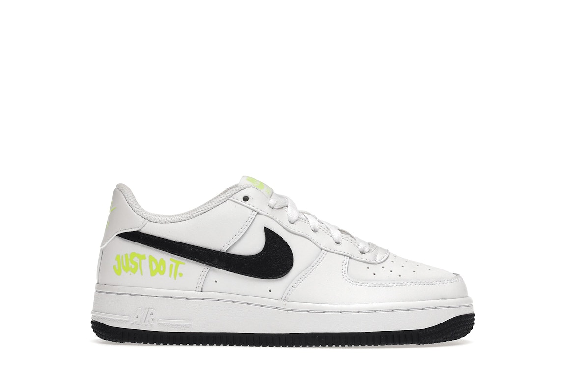 Pre-owned Nike Air Force 1 Low Just Do It White Volt (gs)
