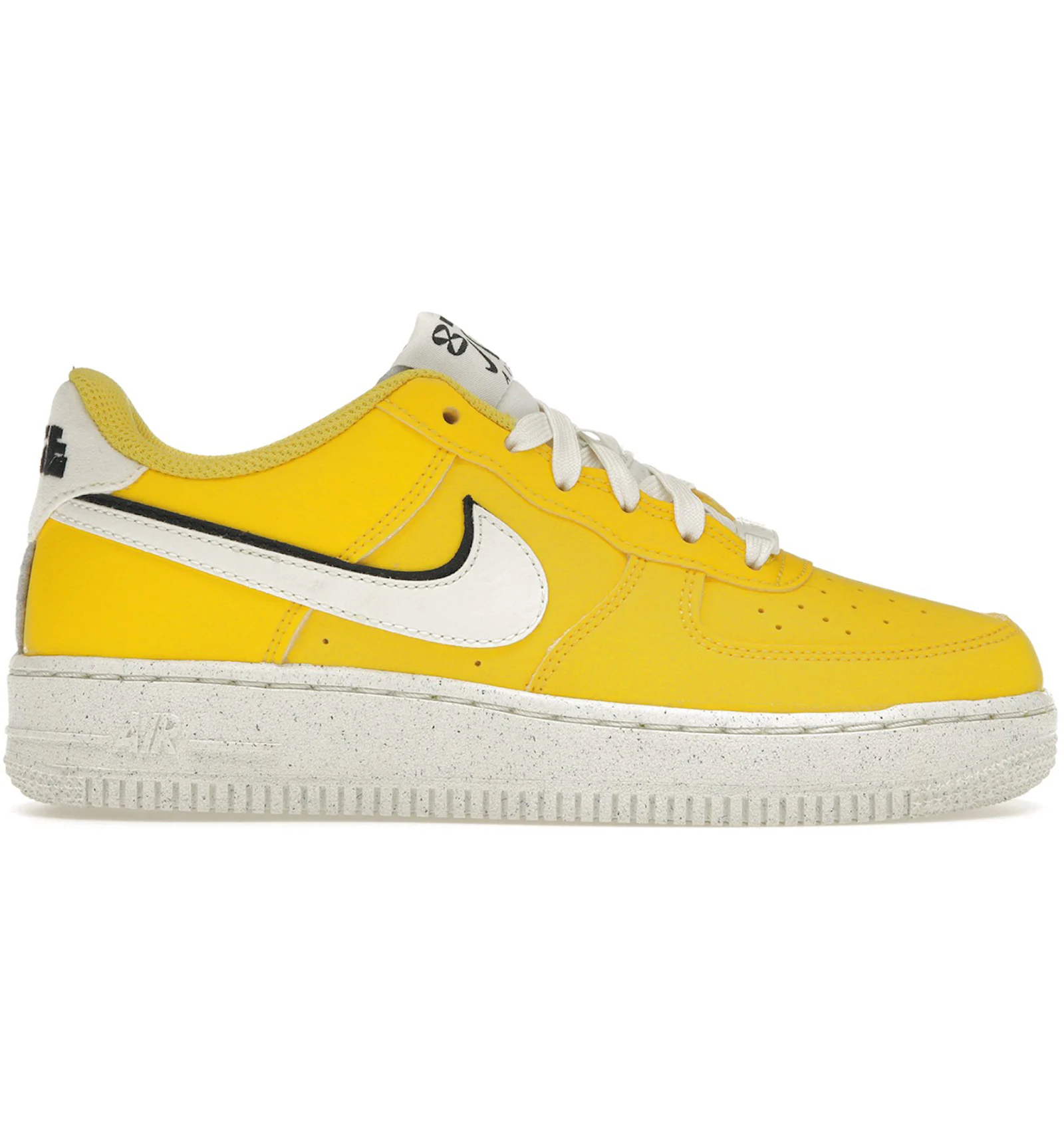 Nike air force 1 lv8 gs trainers white white black tour yellow Clearance