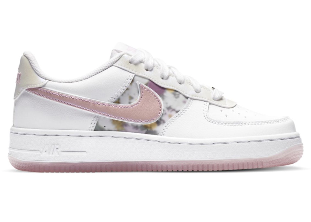 Pre-owned Nike Air Force 1 Low Lv8 Floral (gs) In White/metallic Silver/light Arctic Pink