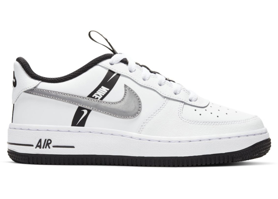 Pre-owned Nike Air Force 1 Low Lv8 Ksa White Reflect Silver (gs) In White/black/reflect Silver