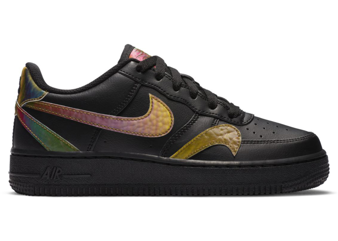 Nike Air Force 1 Low LV8 Misplaced Swooshes Black Multi (GS 