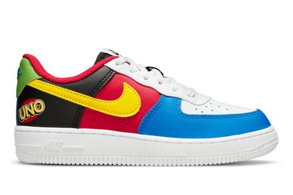 Pre-owned Nike Air Force 1 Low Lv8 Qs Uno (ps) In White/university Red/game Royal