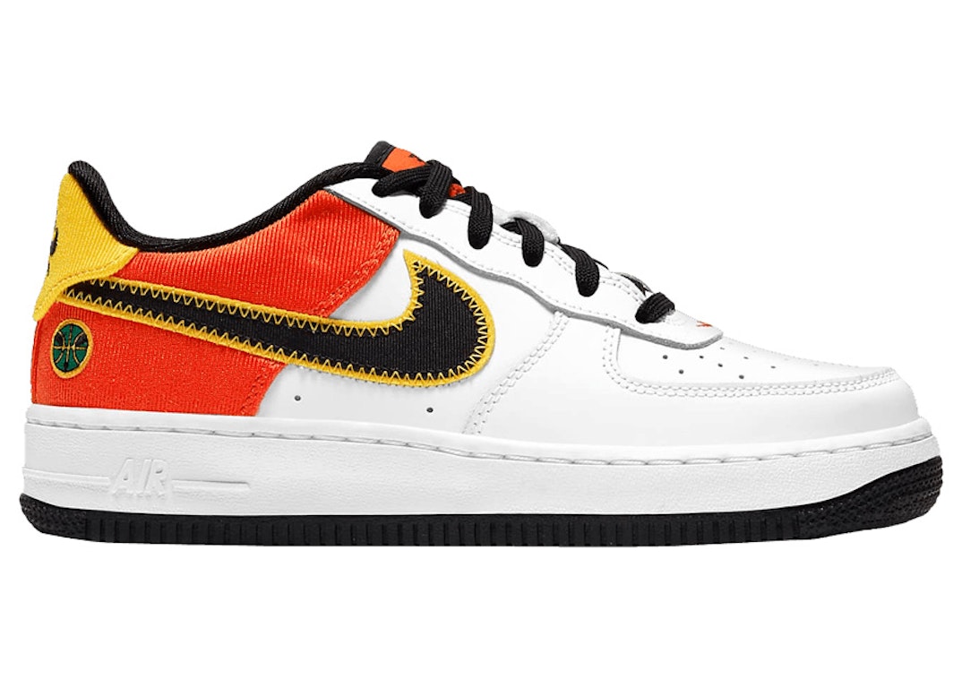 Pre-owned Nike Air Force 1 Low Lv8 Raygun (gs) In White/orange Flash/amarillo