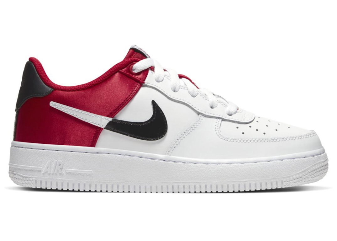 Pre-owned Nike Air Force 1 Low Lv8 Red Satin (gs) In University Red/white/black