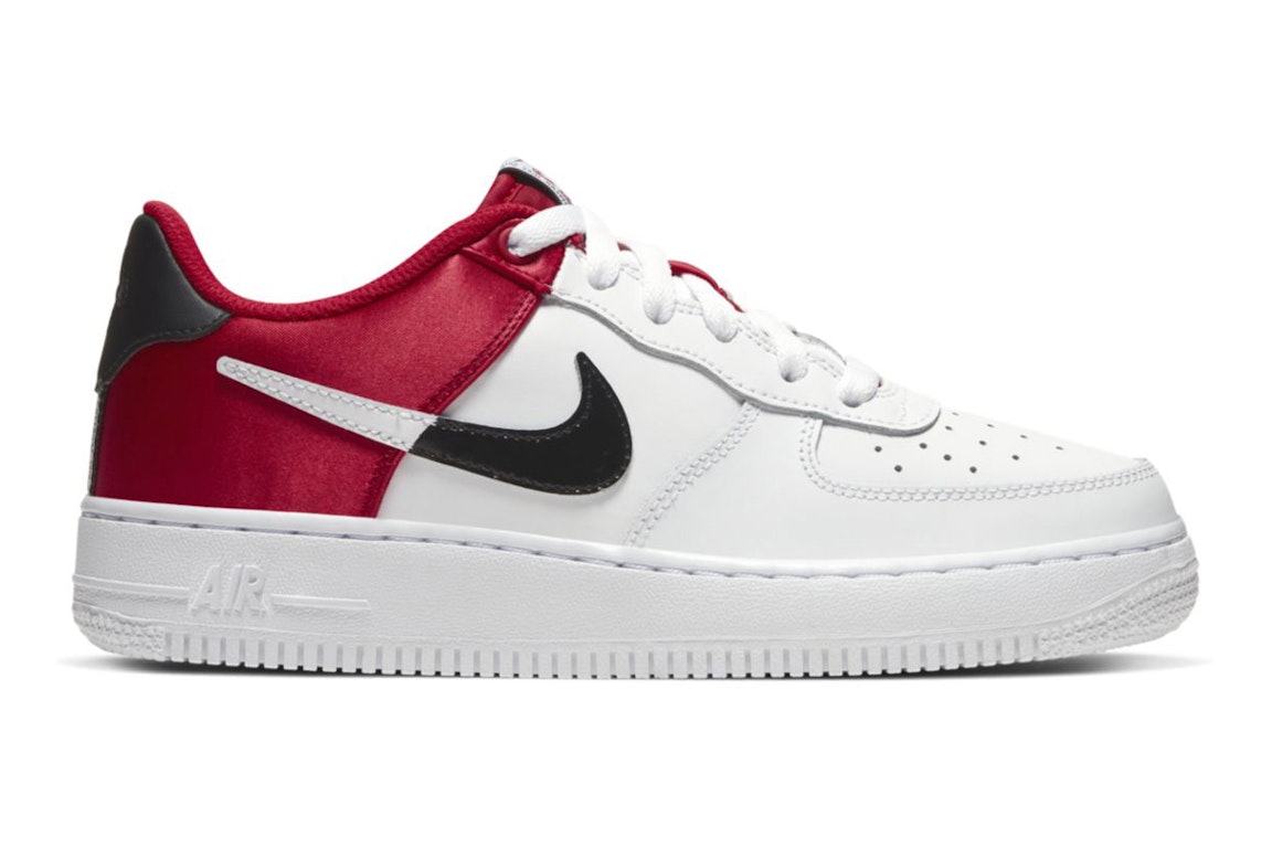 Pre-owned Nike Air Force 1 Low Lv8 Red Satin (gs) In University Red/white/black
