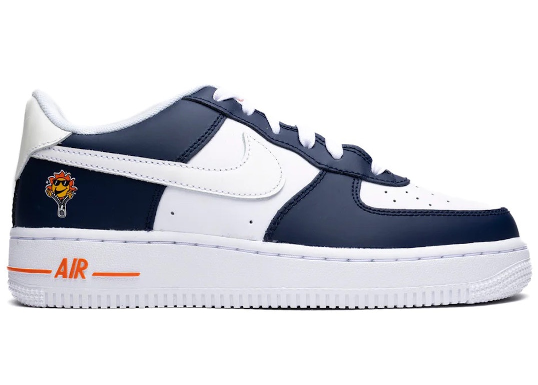 Pre-owned Nike Air Force 1 Low Lv8 Uv Reactive (gs) In Midnight Navy/white/blue Tint