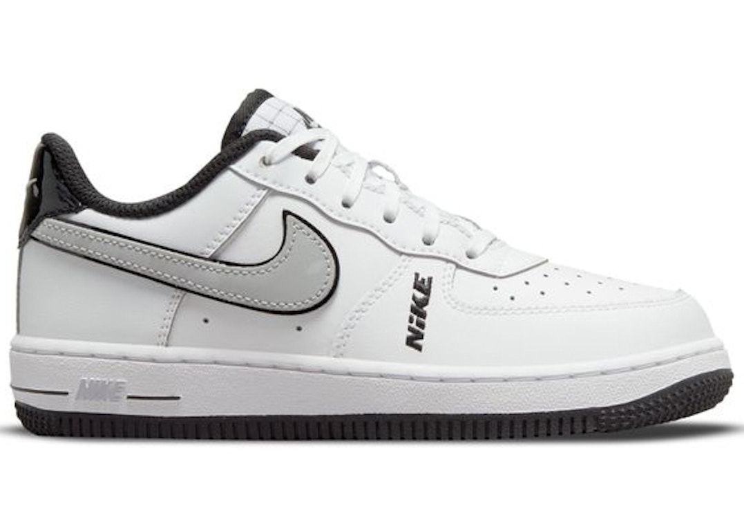 Pre-owned Nike Air Force 1 Low Lv8 White Black Wolf Grey (ps) In White/black/wolf Grey